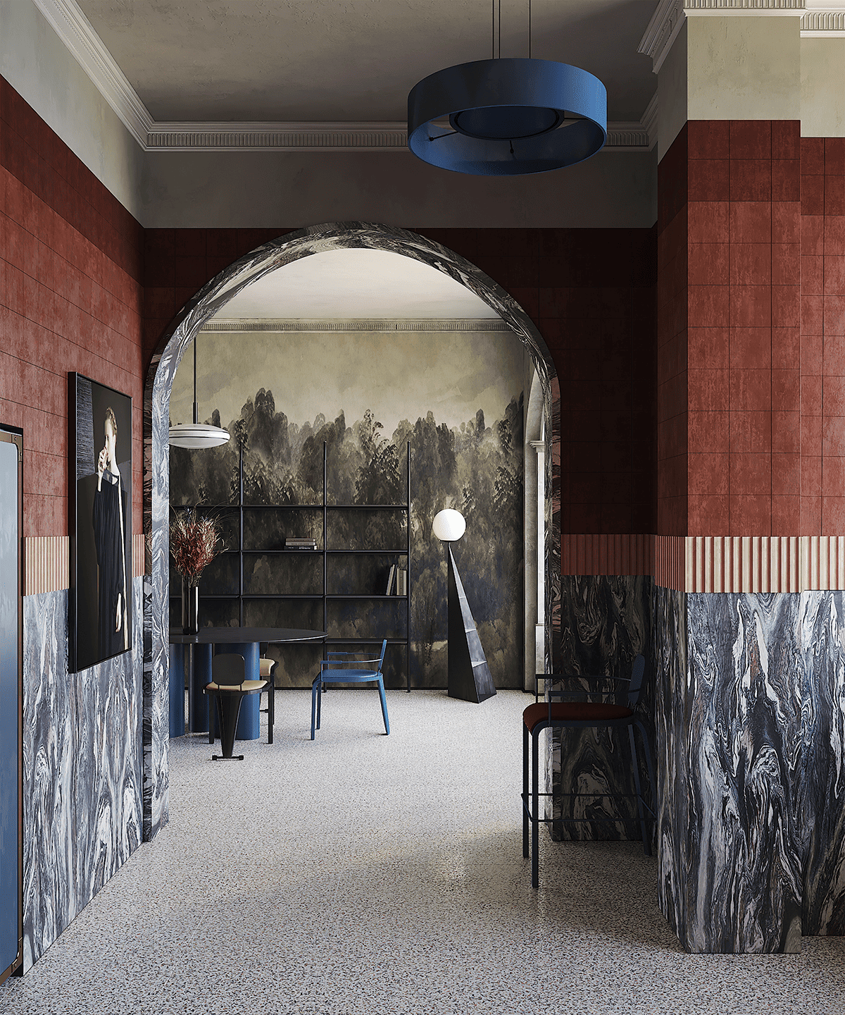 this milanese apartment bridges the gap between a memphis aesthetic and old school italian glamour sight unseen
